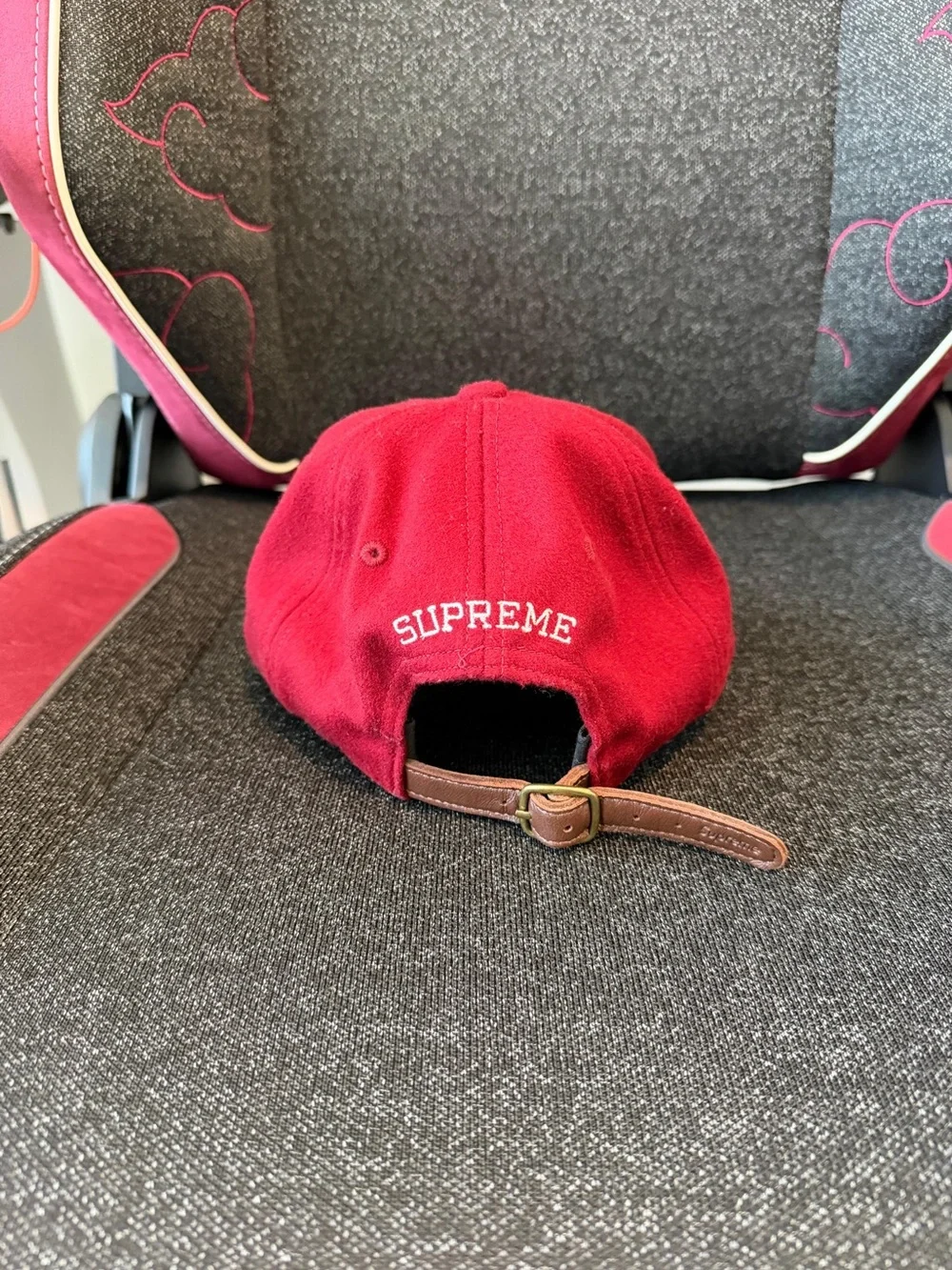 Supreme Wool S Logo 6 Panel (FW21) red